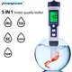 Misuratore di pH della temperatura della salinità 5 in 1 EC TDS Tester della qualità dell'acqua per bevande alimentari Contenuto di sale Misuratore ATC dell'acqua di mare dell'acquario