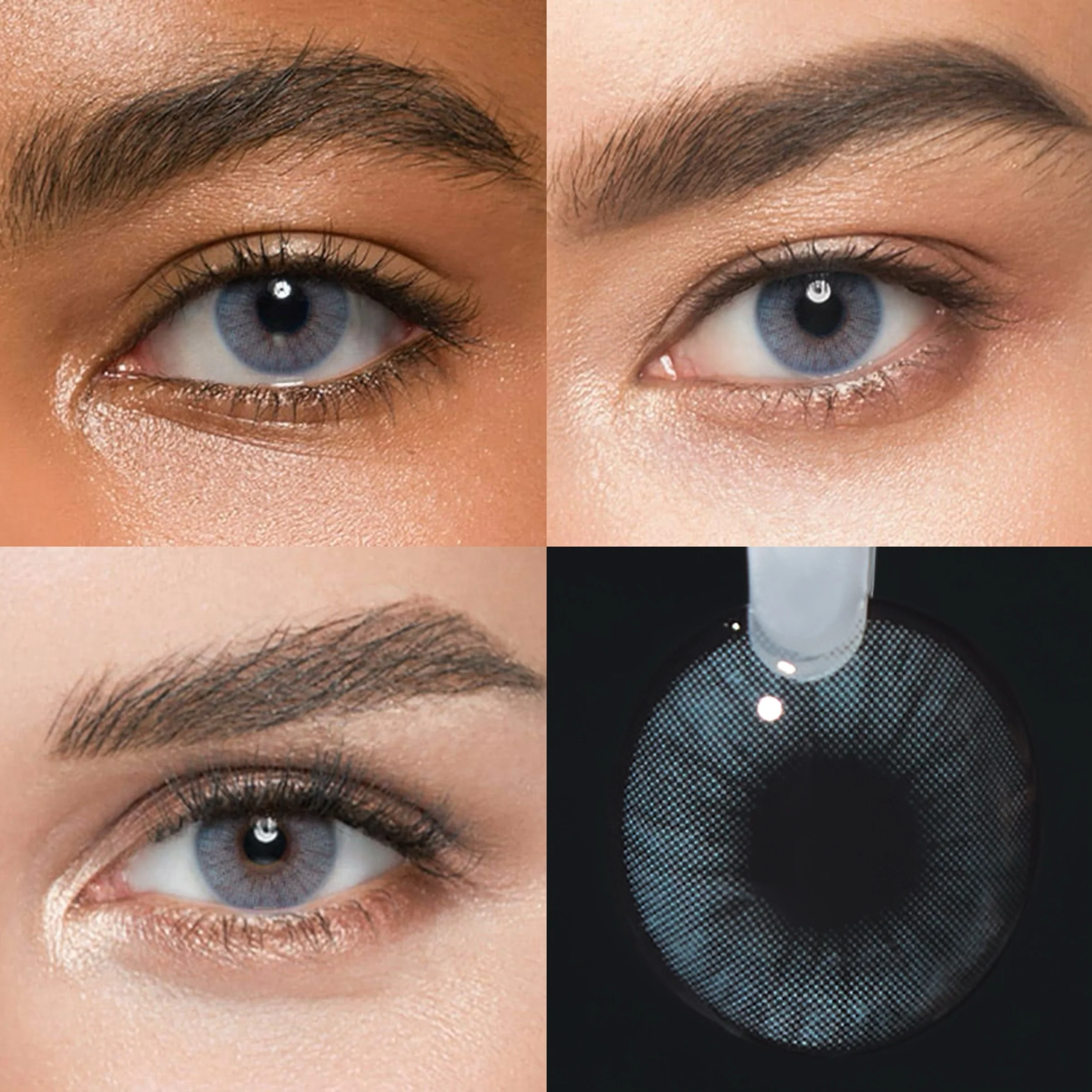 VISUASHOW Aurora Graphite Kontaktlinsen in natürlicher Farbe, 1 Paar Myopie, halbe Jahreskontaktlinsen mit Strom für Augen-Make-up Image