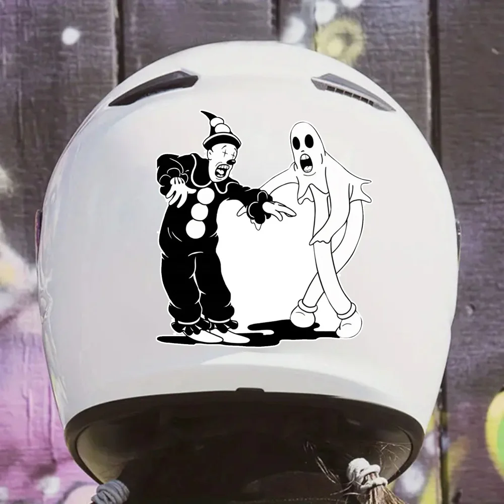 1pc Lustige Koko Der Clown Motorrad Aufkleber Wasserdichte Helm Kraftstoff Tank Seite Panels Halloween Vinyl Aufkleber Lustige Dekoration Image
