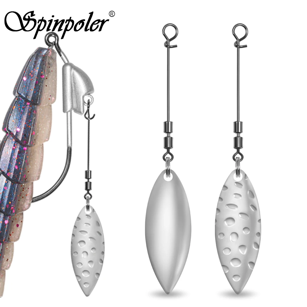Spinpoler Messingklingen-Kombinationen Spinner mit Drehgelenk und Draht Silver Willow Colorado Offset Hook Angelzubehör Image