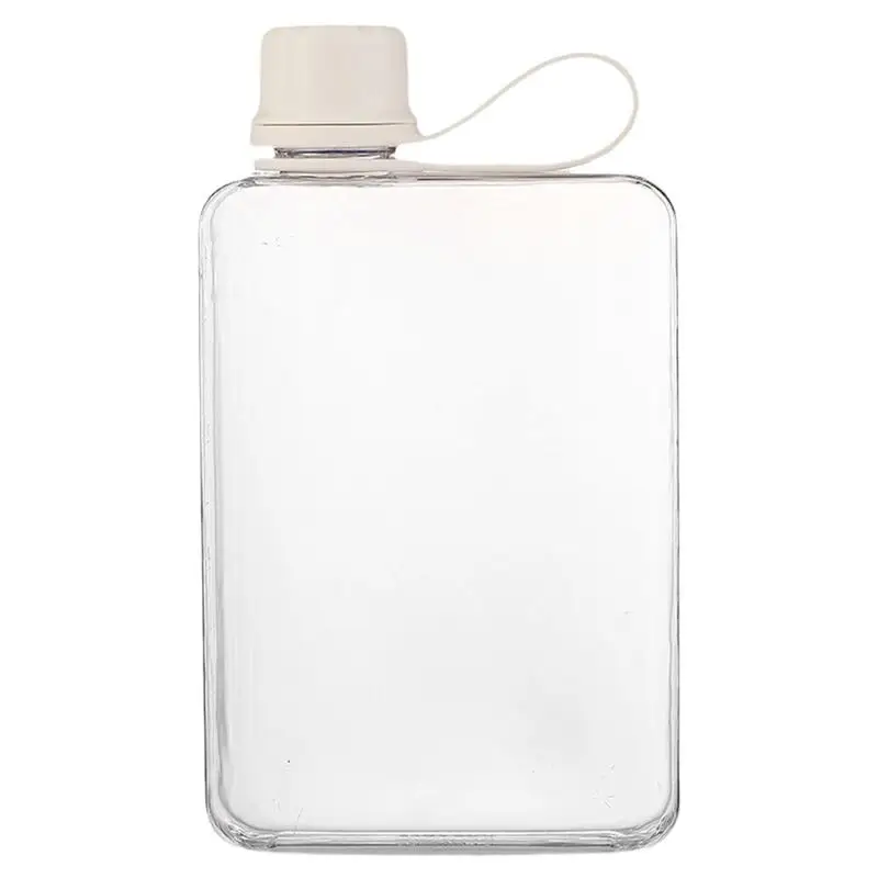 Taschenwasserflasche, 500 ml, flache Trinkbecher, Wasserflasche, Sommerwasserflasche, Sportwasserflasche, auslaufsicher, schlanke Kaltflasche für Image