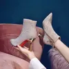 Sehr hohe Absätze mit hohen Absätzen, kurze Damenschuhe, neu in Booties, Herbstqualität, schick und elegant, große Größe, warme Y2k-Damen-Stiefeletten