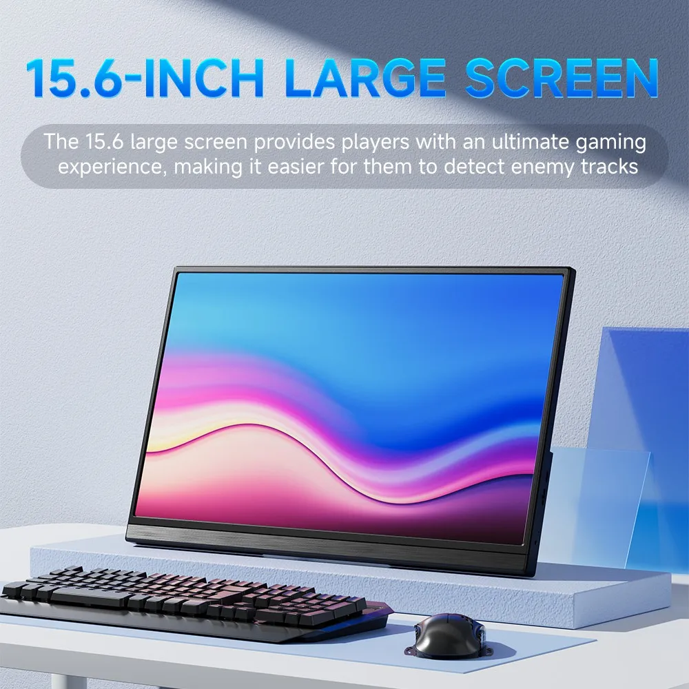 MUCAl 15,6 Zoll tragbarer Monitor FHD 1920*1080 Travel Gaming 15,6" Display für Laptop Phone Switch PS4 PS5 XboX MacBook Image