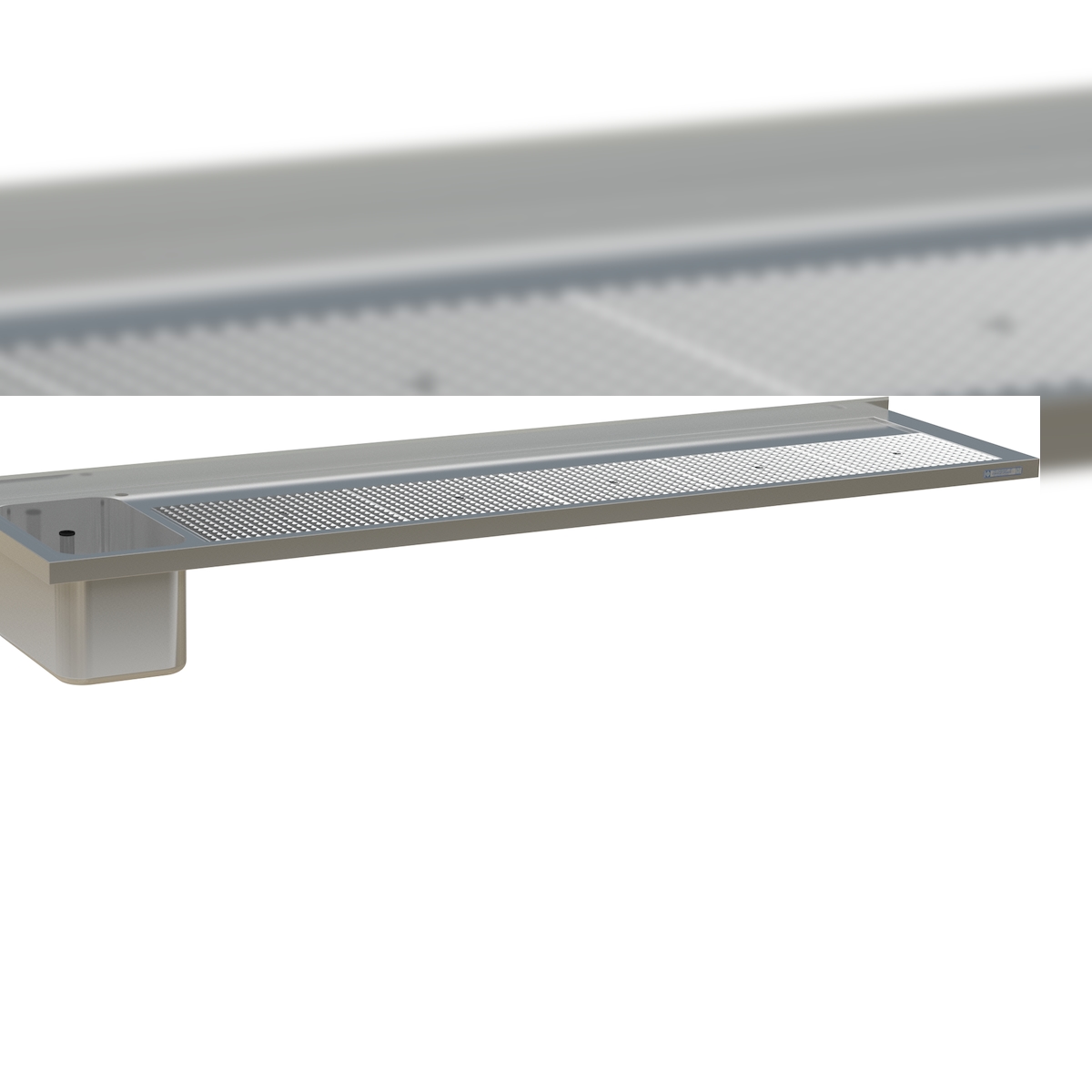 HAGOLA Schankdeck-Abdeckung, hinten Wandanschlag, 2650x50x660mm (BxHxT), 1 Becken 500x300mm links Image