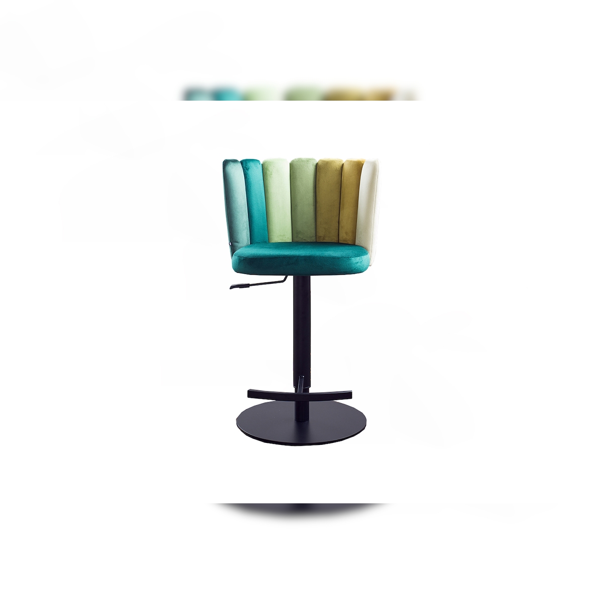 KAWOLA Barhocker JADA Drehstuhl höhenverstellbar Velvet grün Image