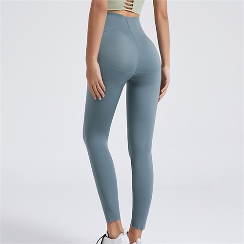 Per donna Pantaloni da yoga Leggings foderati in pile Leggings da yoga Sollevamento glutei Controllo addominale Vita Alta Pilates Allenamento in Palestra Allenamento Collant Tinta unica Rosa baby