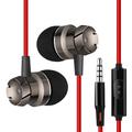 auricolari super bassi con filo metallico, microfono incorporato da 3,5 mm, riduzione del rumore a mani libere, cuffie universali da gioco, auricolari sportivi