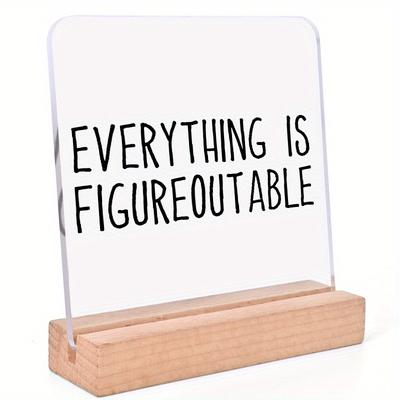 TEMU Gentle Reminders Acrylic Sign, Uplifting Motivational Decoration For , Unique Gift For Coworkers And Bosses, With Sturdy Wood Stand, 's Day, Thanksgiving, Christmas Celebrations - For Adults 14+