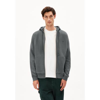 SAROMIAAN COMFORT - Männer Regular Fit Sweatjacke - grau (Größe: M)