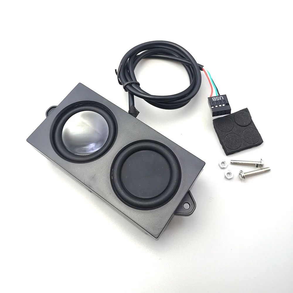 Custodia per computer da 5 watt con altoparlante integrato, altoparlante da tavolo, altoparlante per scheda audio USB, scheda madre, spina a 9 pin, subwoofer