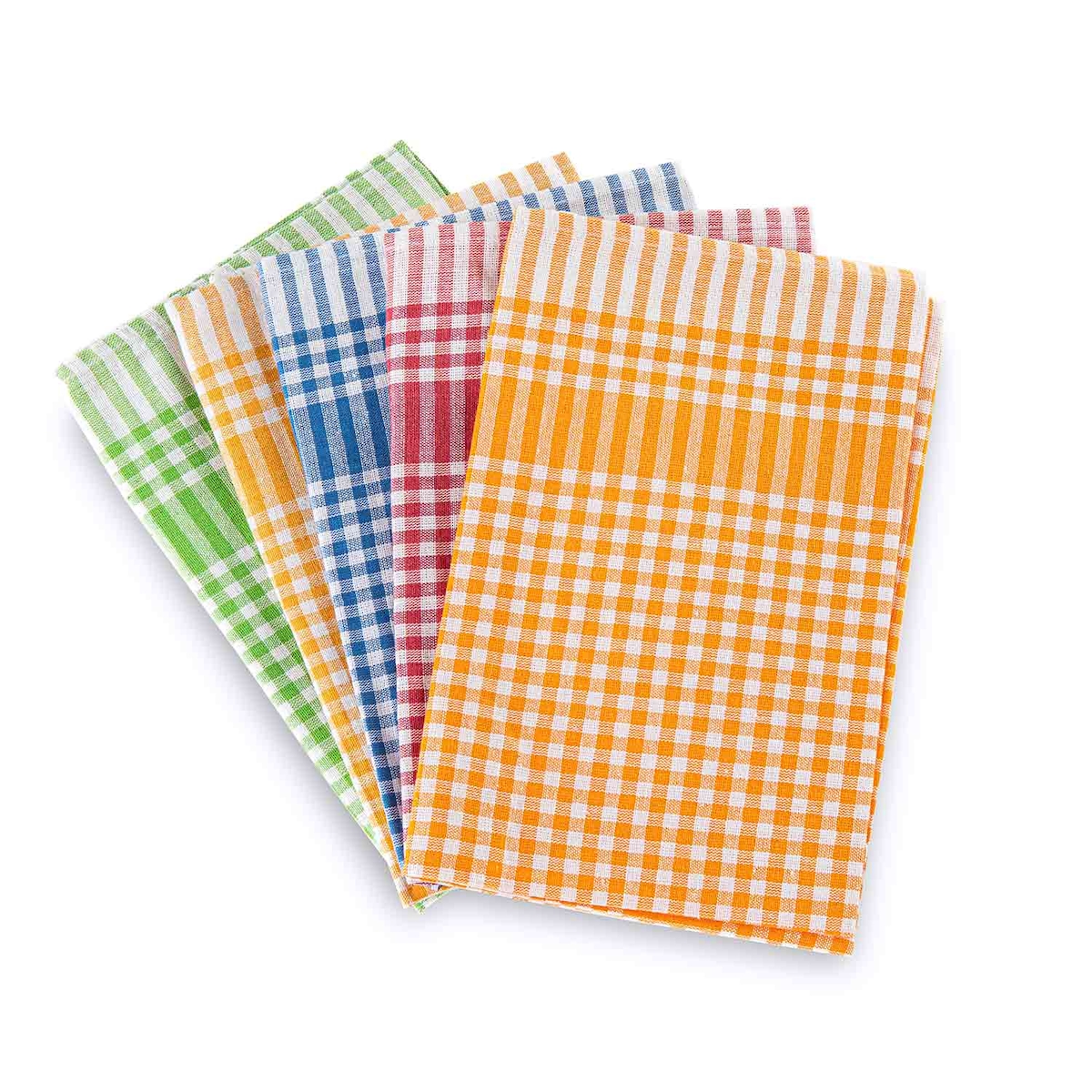 5er Set Geschirrhandtuch aus 100 % Baumwolle, kariert, gemischt, 50/70 cm Image