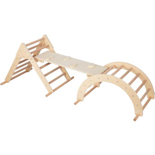 Sunny - Charlie 3-en-1 structure d'escalade en bois naturel Triangle d'escalade / Arc d'escalade /