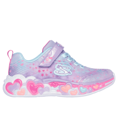 Skechers Girl's S-Lights: Eternal Heart Lights Sneaker | Size 3.0 | Lavender | Textile/Synthetic