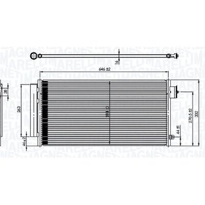 MAGNETI MARELLI Kondensator, Klimaanlage 646x318x16 für ALFAROME/FIAT/LANCI 51887955 52102801 350203791000