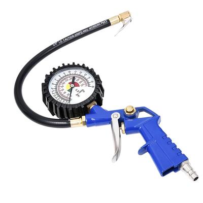 TEMU Heavy-duty Tire Inflator With Pressure Gauge, 0-220 Psi 16 Bar, Metal Construction, Data, With Rubber Hose And Quick Connect Plug/air For Car, Truck, Bike, Motorcycle