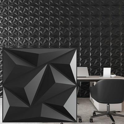 TEMU 30pcs 3d Diamond Texture Pvc Wall Panels - Tv Backgrounds, , Office Decor & Home Interior - Ideal For Living Room, Bedroom, Kitchen - , Waterproof & Oil-proof, 11.8x11.8 Inches Image