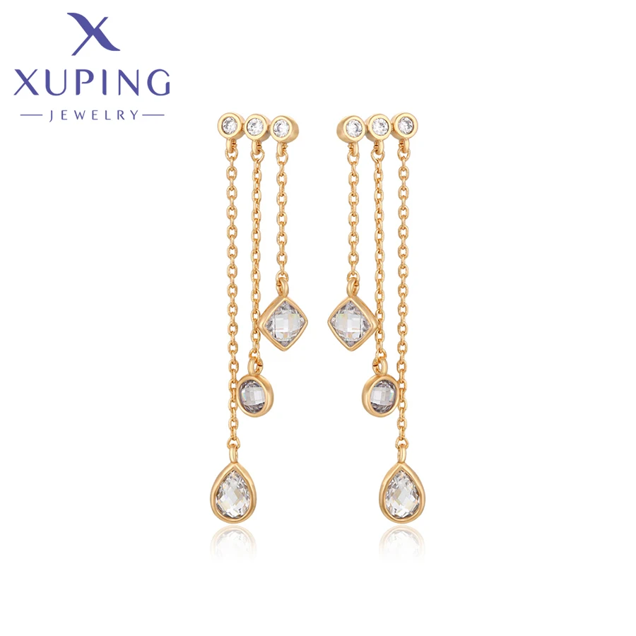 Xuping Schmuck Neue Ankunft Mode فساتaber Tropfen Ohrring von Gold Farbe Huggies Ohr für Frauen Mädchen Party Geschenk X 001019835 Image