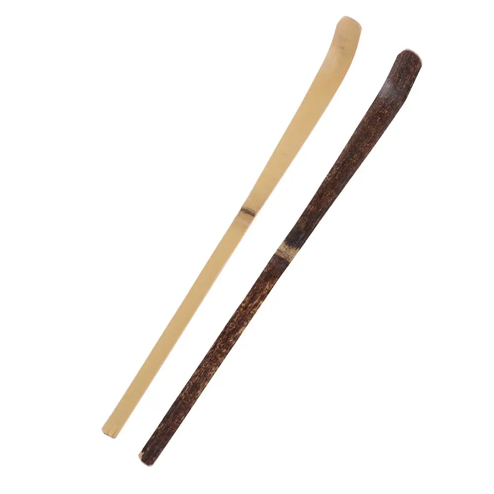 Holz Tee blatt Matcha Sticks Löffel Tee geschirr schwarz Bambus Küchen werkzeug Gewürz Gadget Kochgeschirr Image