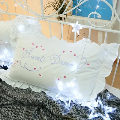 Süße Traum Stickerei Rüschen Kissen Fall Abdeckung Wohnkultur Weißen Kissen Sham Für Prinzessin Image