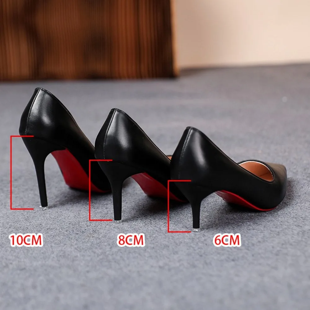 Sexy und modische Damen-High-Heels für Frühling und Herbst, 2024, schwarze, schmale High Heels mit flachem Mund für Damen, Größen 34–43