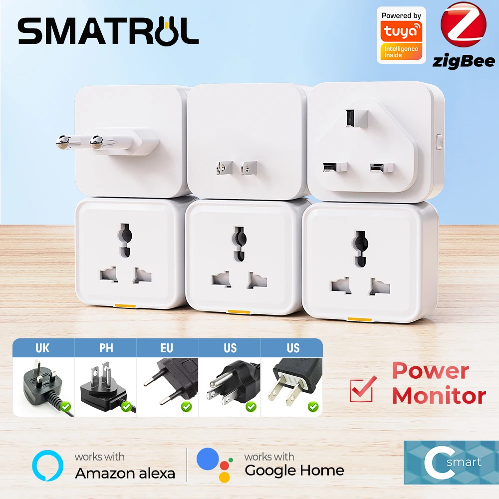 Tuya Zigbee Smart Home Universal Steckdose Power Monitor 16A Timer App Stimme Funktioniert Mit Alexa Google Hause Image