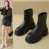 Weiße Damenschuhe, neue Plüsch-Stiefeletten, modische Zwischensohle, schwarze Winterstiefel, flache