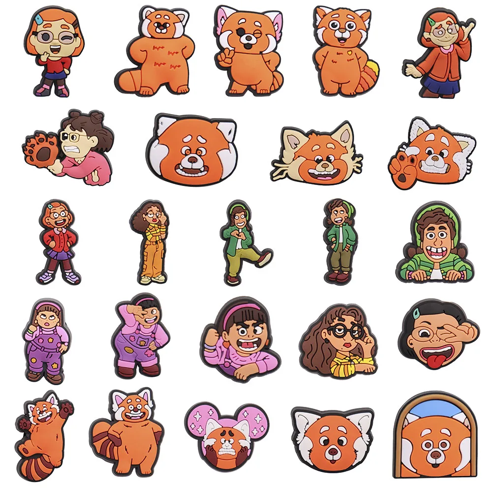 10-24 Stück Disney drehen rote PVC-Schuhe Charms Ornamente schöne Mädchen tragen Sandale Schnalle DIY Kinder Armband