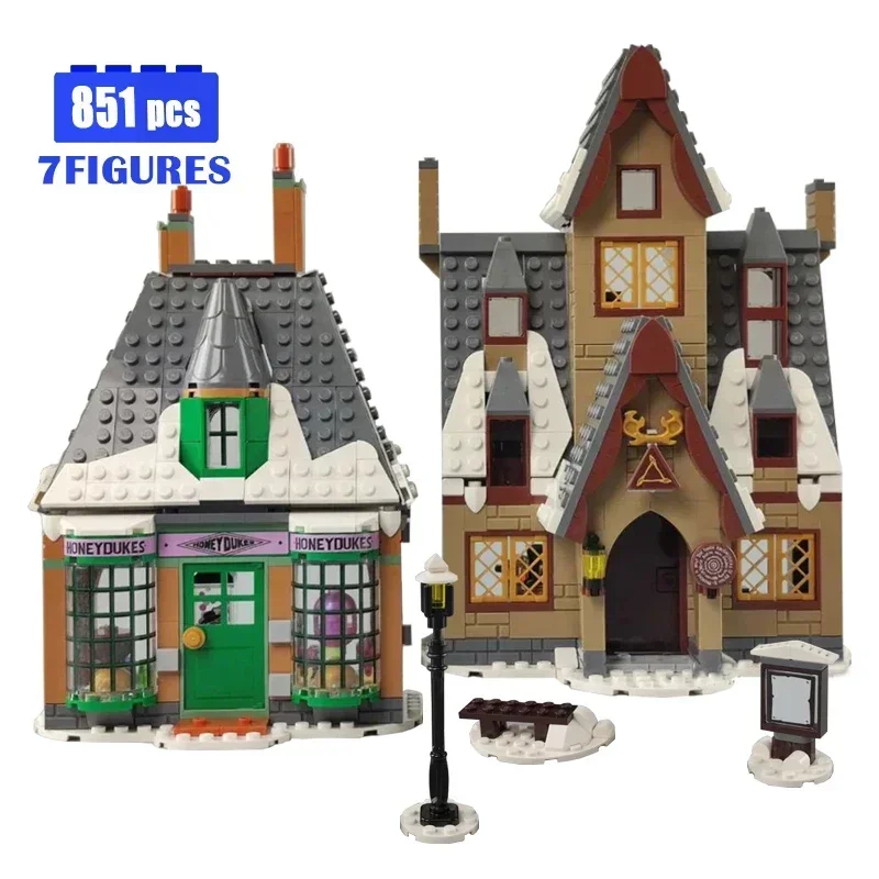 76388 Film Magic World Baustein Besuchen Sie das Dorf Stadt Bau Street View Ziegel 851 Stück Spielzeug für Kinder Geschenkset Image
