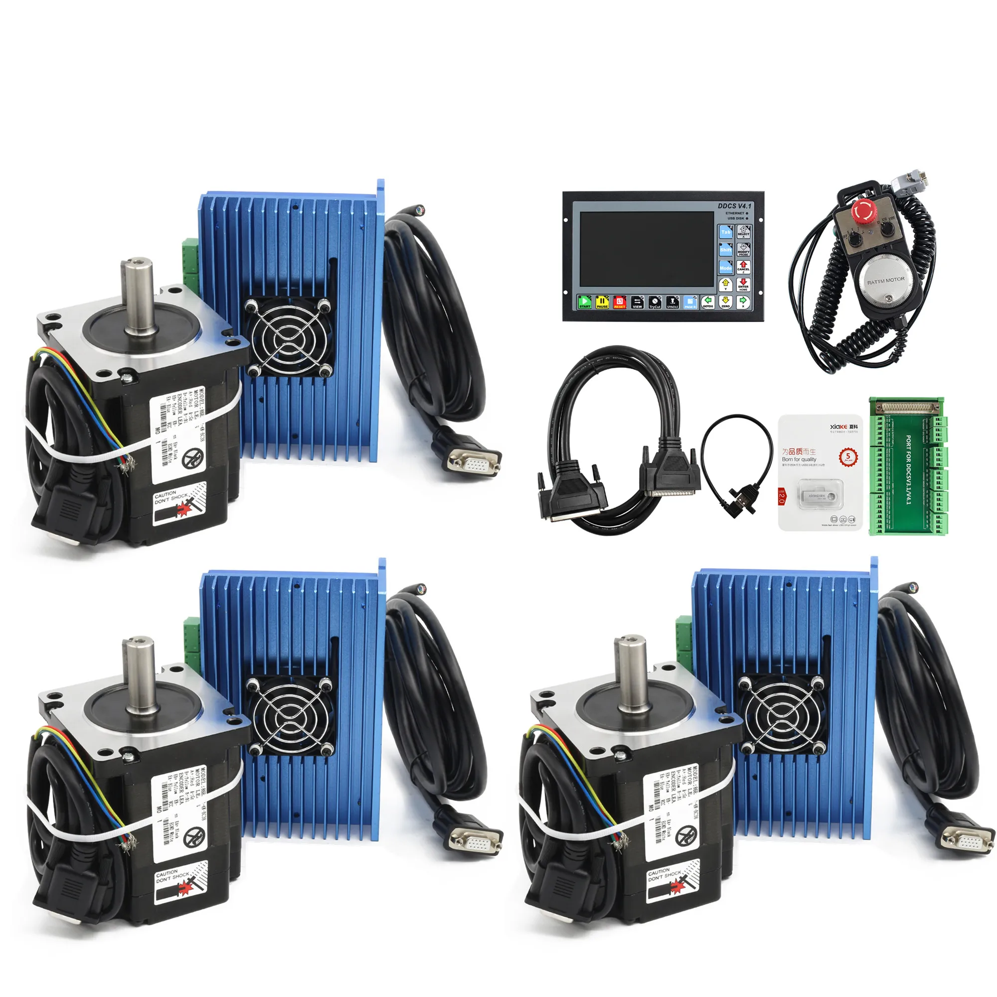 SengEU Stock GonzDDCS V4.1 Motion Controller 4,5 Nm Nema34 Closed Loop Servomotor 82 mm 6A CNC Controller Kit Treiber + Netzteil Image