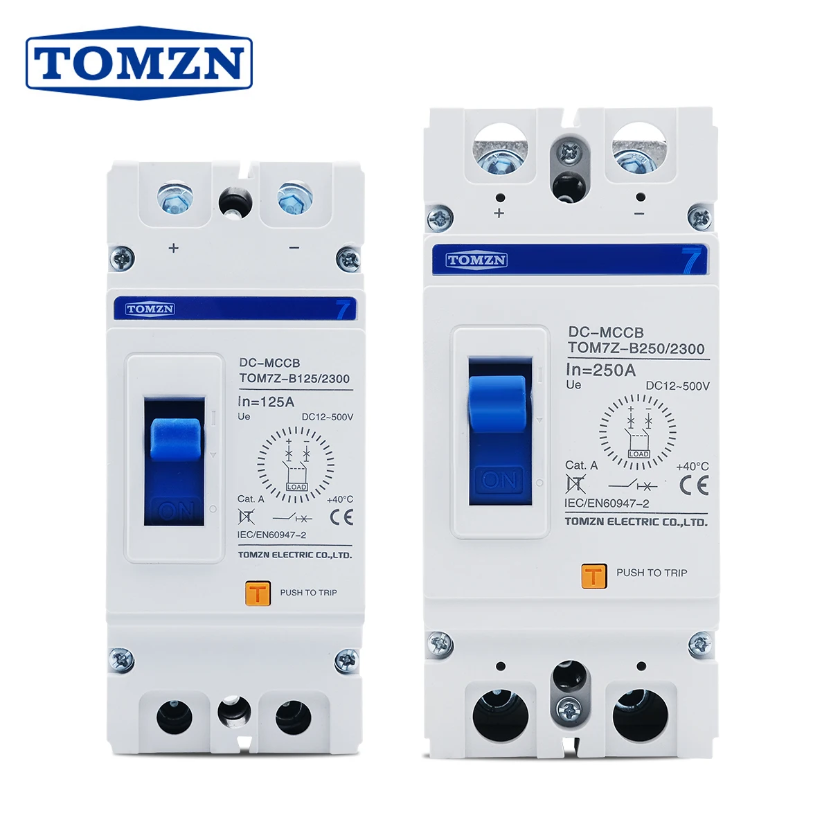 TOMZN 2P DC B-Kurve 500VDC Solar-Leistungsschalter MCCB Überlastschutzschalter für Photovoltaik (PV) Image