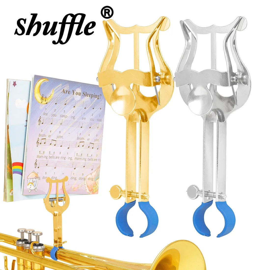 Trompete Noten ständer Trompete Posaune Marsch leichte Noten ständer Metallrohr Messing Instrumenten zubehör Trompeten teile Image