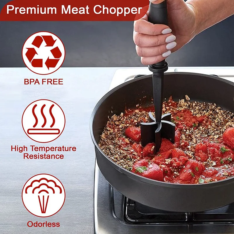 Heißer Verkauf Küche Fleisch Chopper Rindfleisch Masher Mischen Schleifen und Hämmern Spatel Fleisch Schaber für Hackfleisch Hause Gadgets