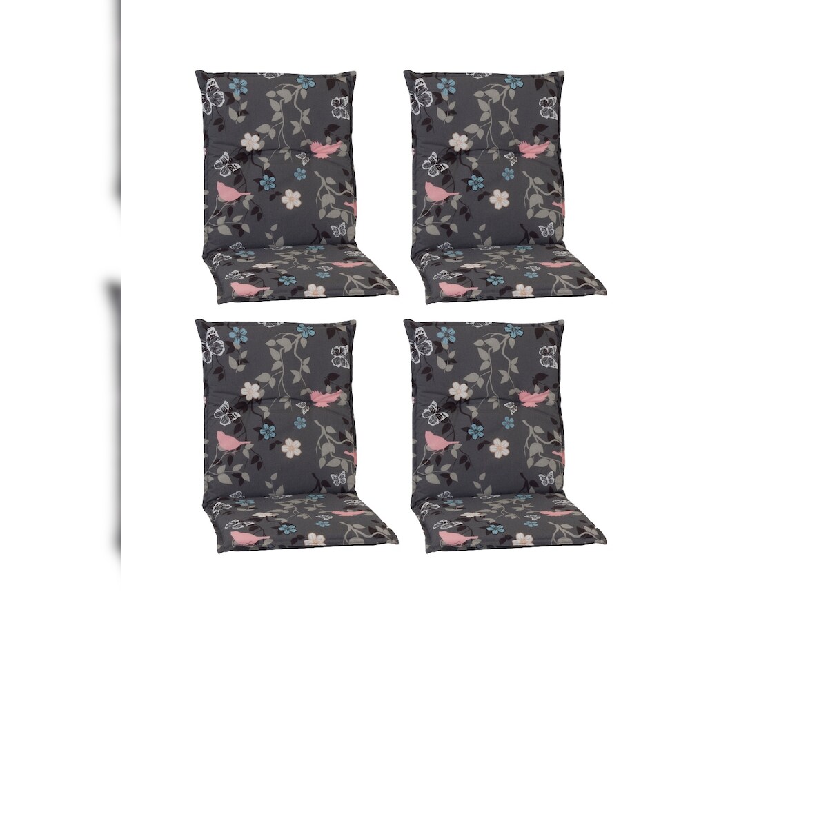 beo Niedriglehner Saumauflage im 4er Set Niedriglehner Bregenz, grau mit Blümchen Image