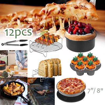 Vingo - Heißluftfritteuse Zubehör 12 stücke für 3,5QT-5,8QT Heißluftfritteuse mit 7-Zoll-Kuchenfass Image