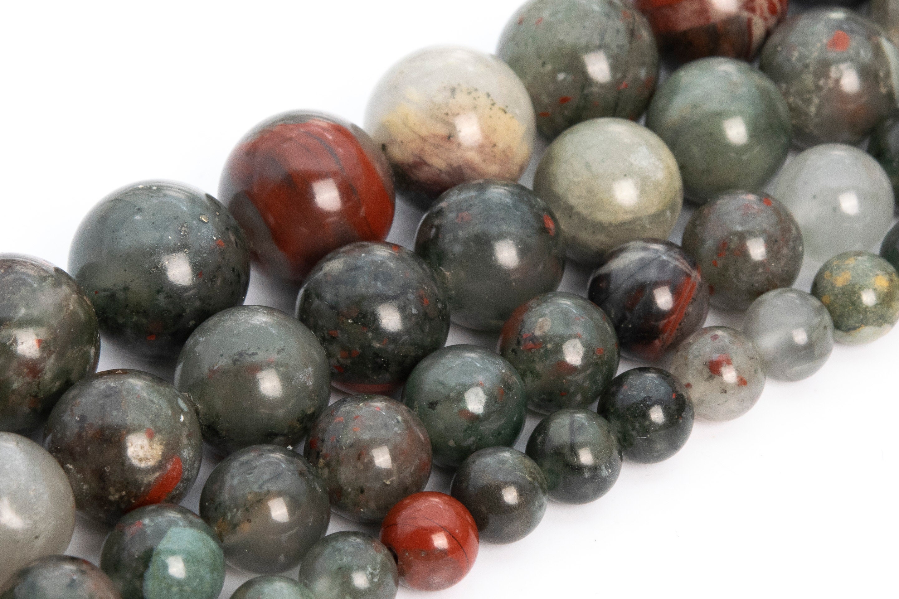 Perline di pietra del sangue di grado AAA, perline rotonde sciolte in pietra preziosa naturale autentica, 4 mm, 6 mm, 8 mm, 10 mm, 12 mm, opzioni di l