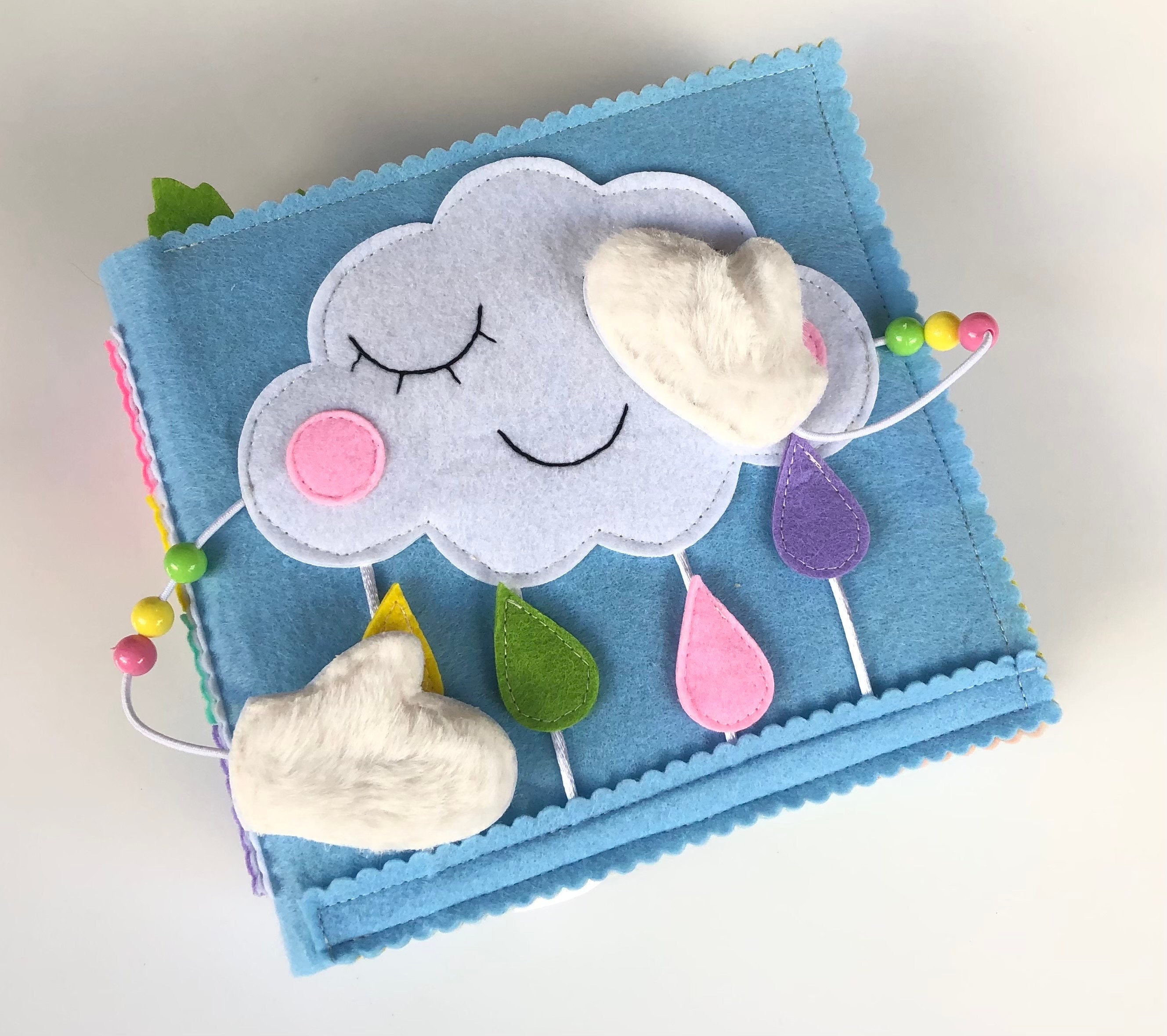 Libro tranquillo, libro in feltro, libro tranquillo per bambini piccoli, libro tranquillo per bambini di 1 anno, libro di attività sensoriali e Montes