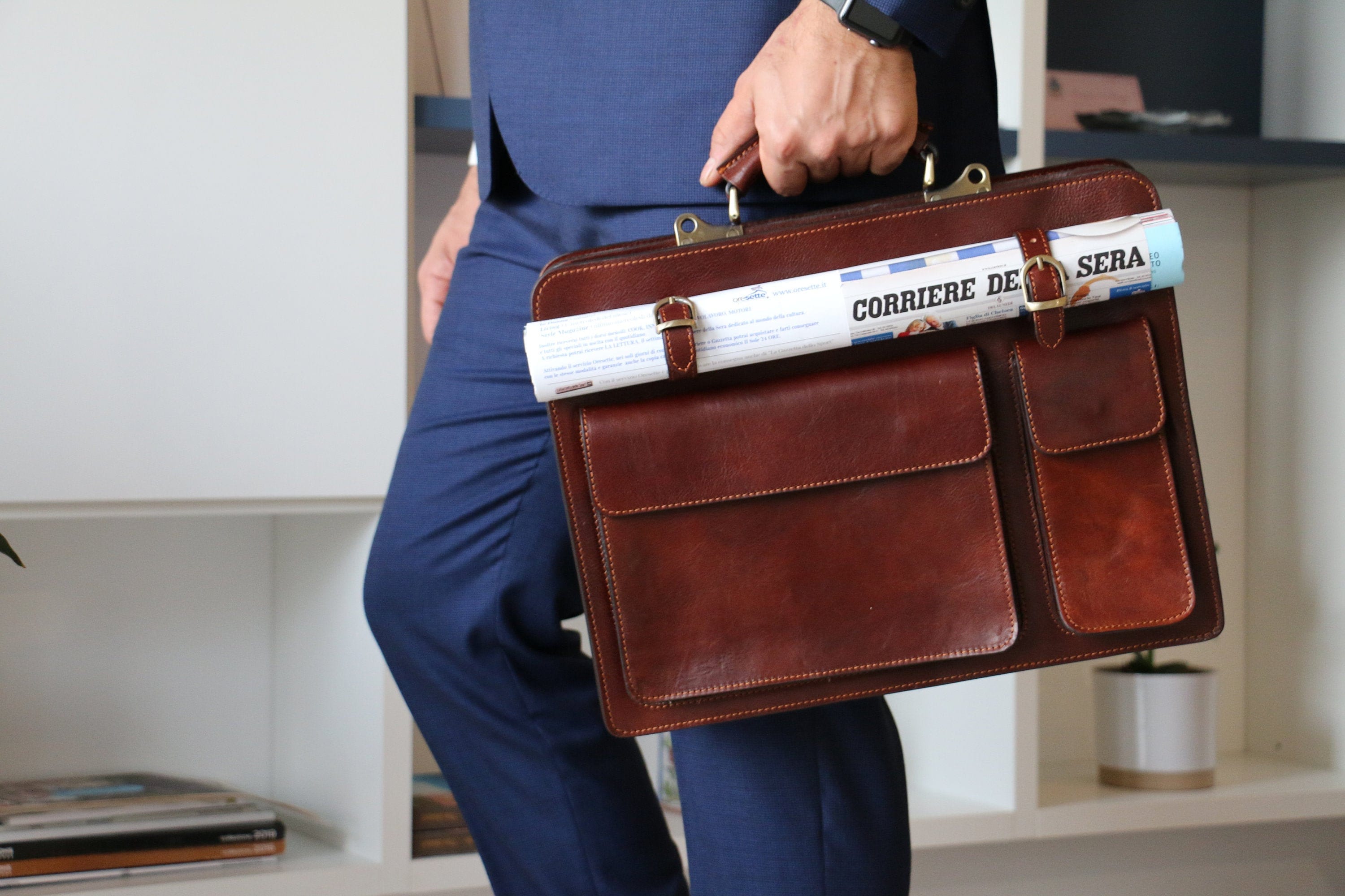 CONSEGNA IN 48 ORE, Borsa portadocumenti in pelle italiana realizzata a mano: Borsa per laptop in pelle marrone