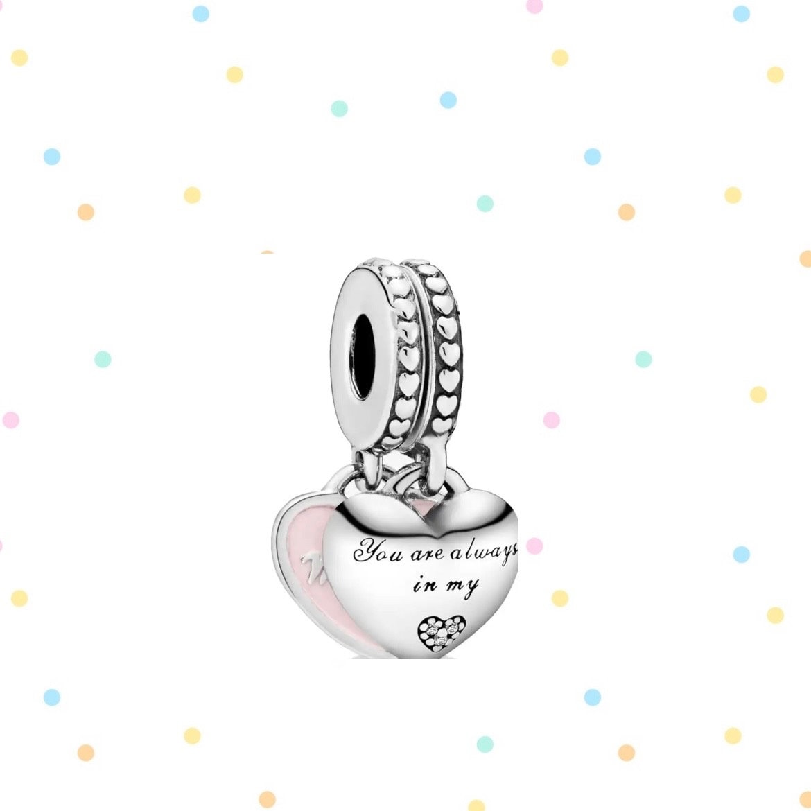 Ciondolo pendente a forma di cuore per mamma e figlia, autentico ciondolo in argento Sterling S925 per bracciale, ciondolo in argento Sterling, regalo