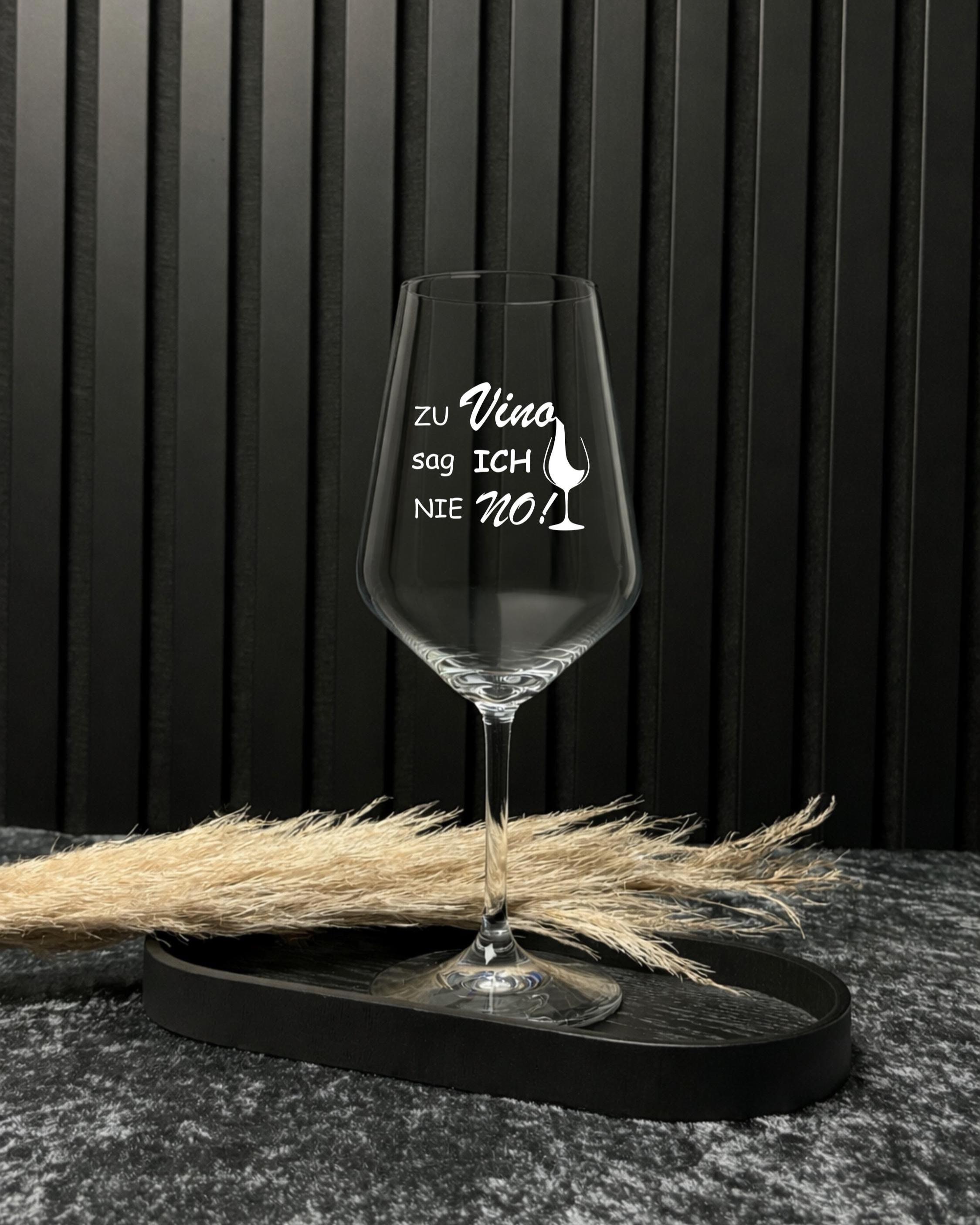 Non dico mai di no al vino! Bicchiere da vino, bicchiere da vino inciso, bicchiere da vino, regalo per il vino, regalo, amante del vino, regalo per gl