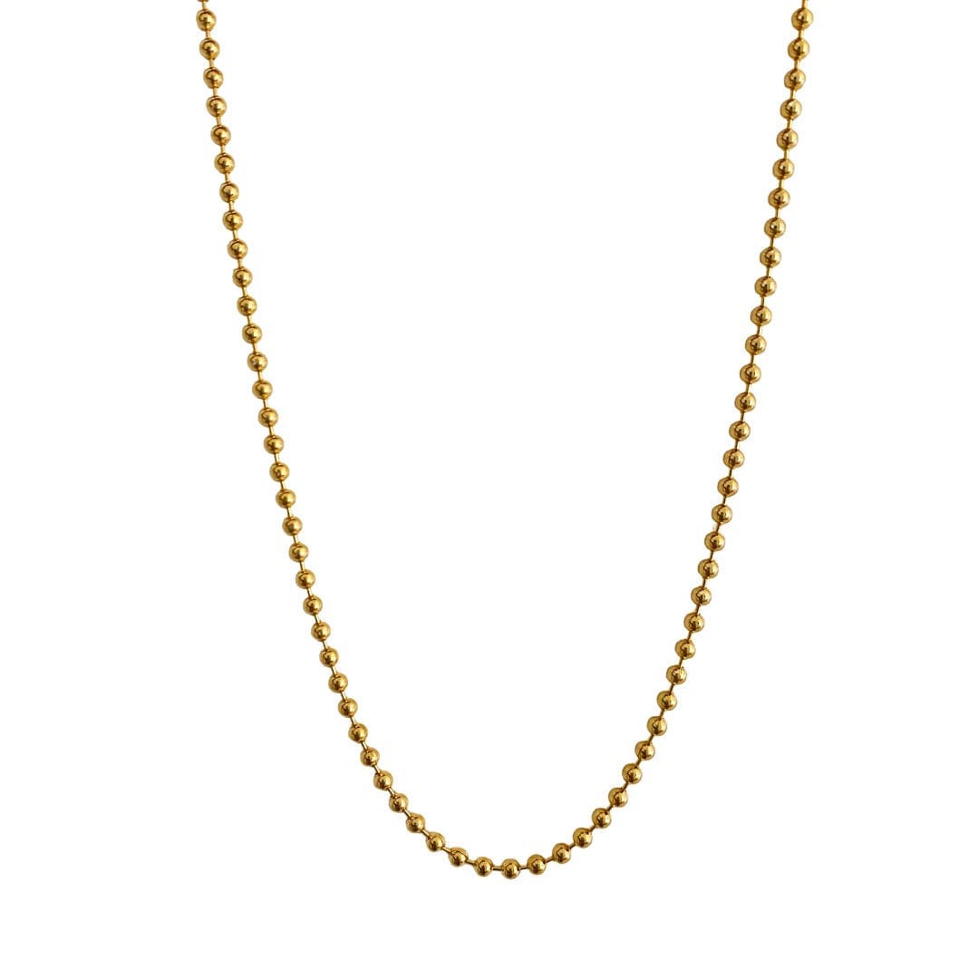 Collana con catena di perline riempita in oro 18k, collana di perline in oro, collana con palline in oro, catena con palline riempita in oro massiccio