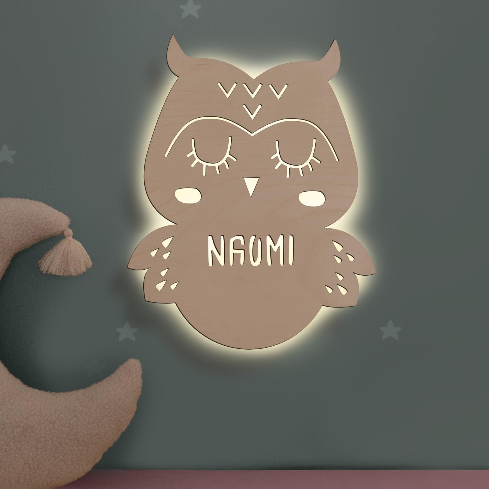 Lampada da parete in legno personalizzata, luce LED, lampada da parete, luce notturna per neonati, lampada per cameretta dei bambini, regalo nascita,