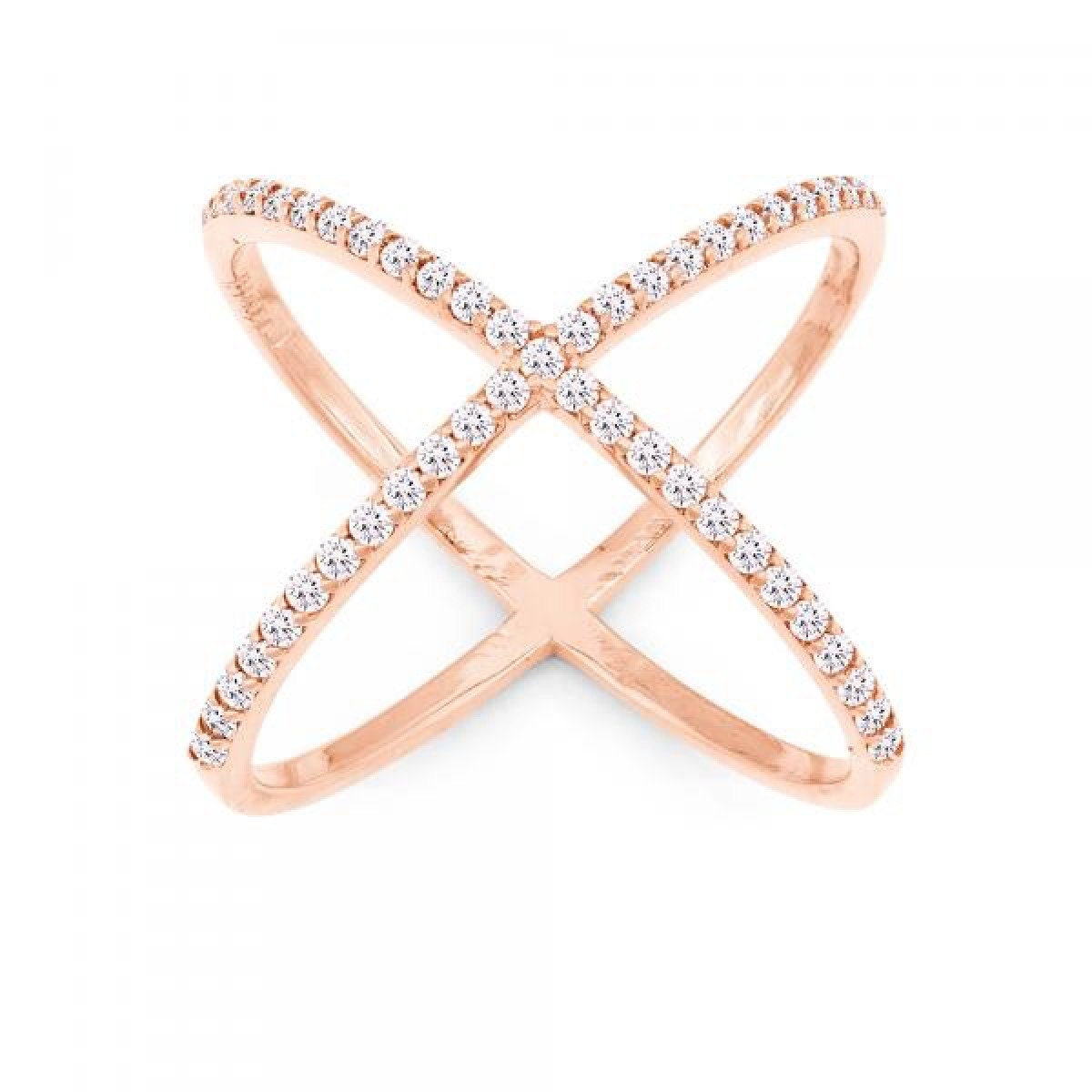 Anello Criss Cross, anello Criss Cross placcato oro rosa, anello Criss Cross in argento placcato oro rosa, anello X Cross, anello Criss Cross, anelli