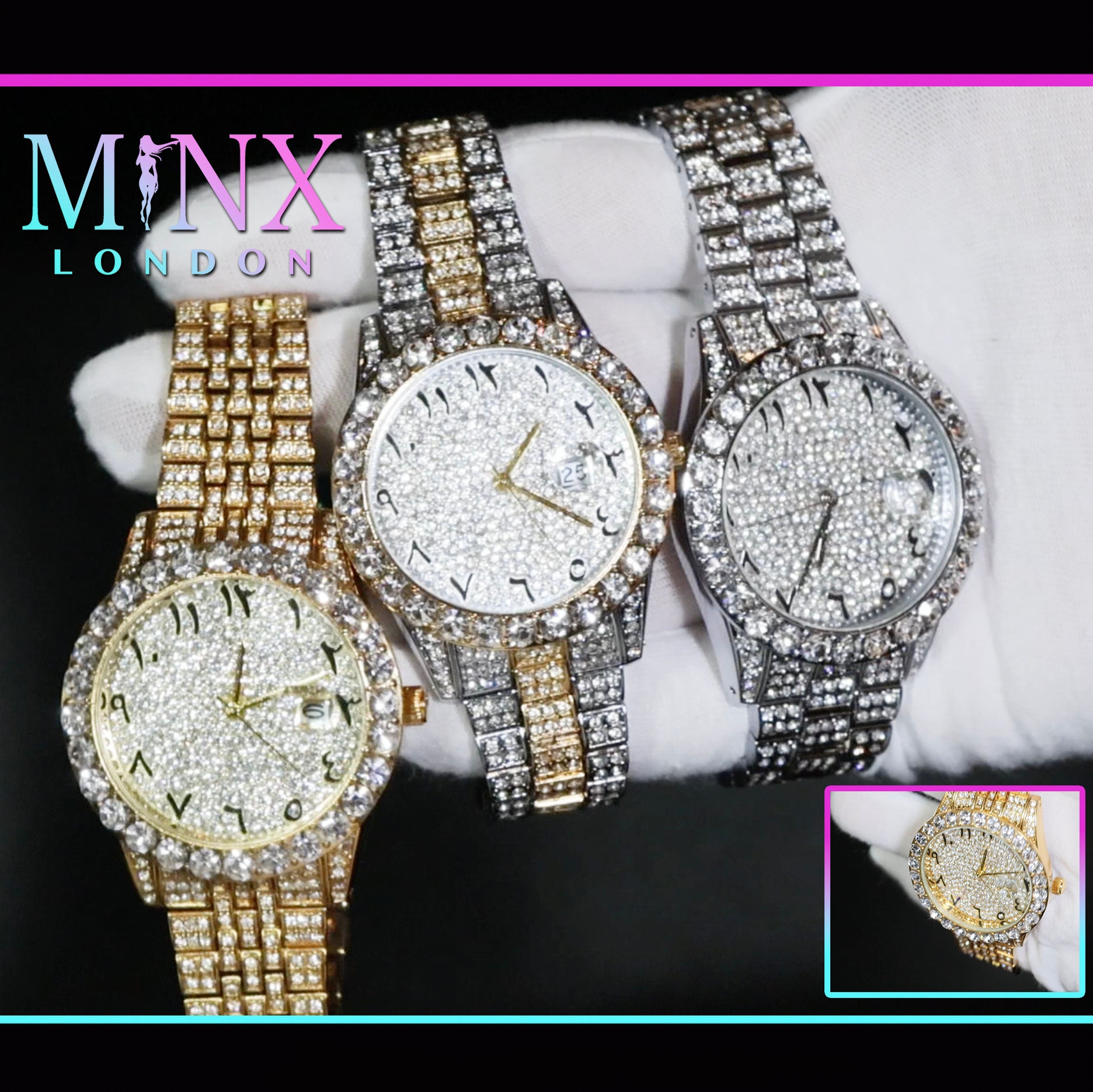 Orologio da donna con diamanti / Orologio con diamanti / Orologio con quadrante arabo / Orologi da donna / Orologi con diamanti / Orologio da donna