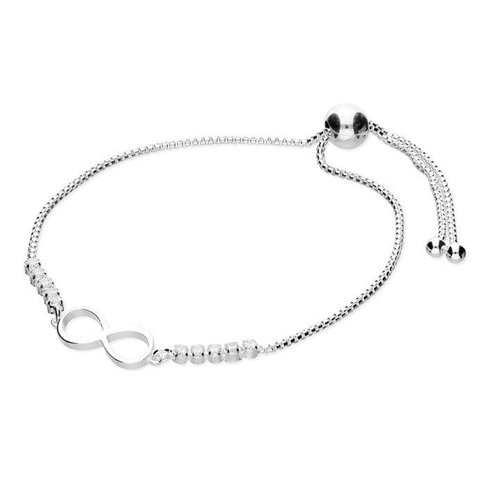 Bracciale Infinity Tennis Slider / Bracciale Infinity in argento con diamanti / Il regalo migliore per lei e le damigelle d'onore / Bracciale per donn
