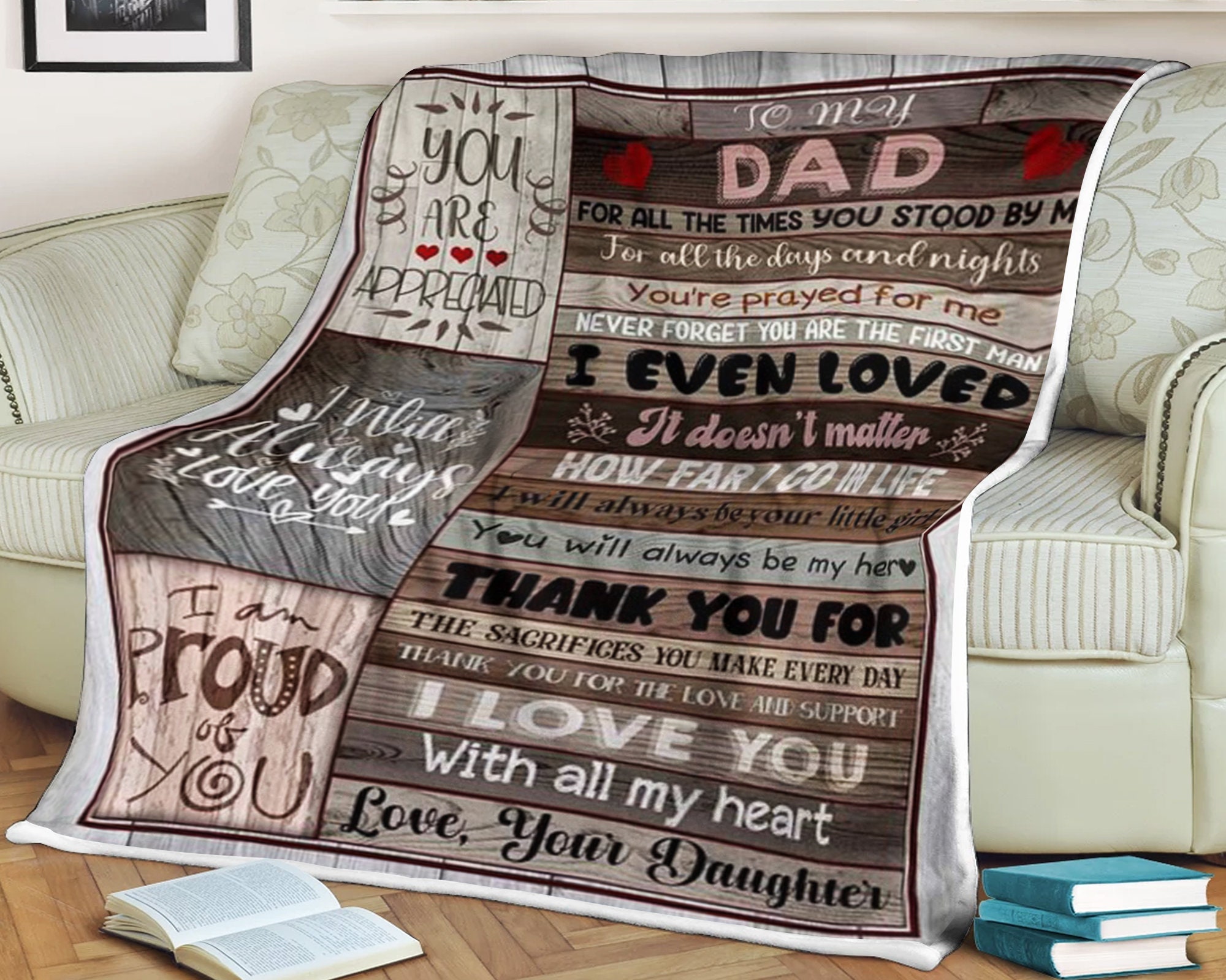 Coperta per papà, coperta personalizzata per papà, coperta con nome personalizzato, coperta per la famiglia, coperta in pile per papà - Coperte per Na