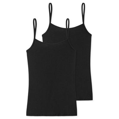Unterhemd SCHIESSER "Modal Essentials", Damen, Gr. 44, N-Gr, schwarz (000, schwarz), Single Jersey, Obermaterial: 80% Modal, 10% Elasthan, 10% Polyester, unifarben, casual, figurbetont, tiefer Rundhals, ärmellos, Unterhemden, mit hohem Modal-Anteil Image