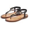 Zehentrenner LASCANA, Damen, Gr. 39, schwarz, Obermaterial: 100% Lederimitat. Decksohle: 100% Lederimitat. Laufsohle: 100% Synthetik, unifarben, elegant, Schuhe Zehenstegsandale, mit Schmucksteinchen, Sandale VEGAN