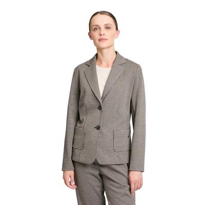 Kurzblazer BETTY & CO "Betty & Co Kurzblazer langarm", Damen, Gr. 46, schwarz (schwarz, nature), Obermaterial: 78% Polyester, 20% Viskose, 2% Elasthan., sportlich, tailliert normal, Langarm, Blazer, Stretch Image
