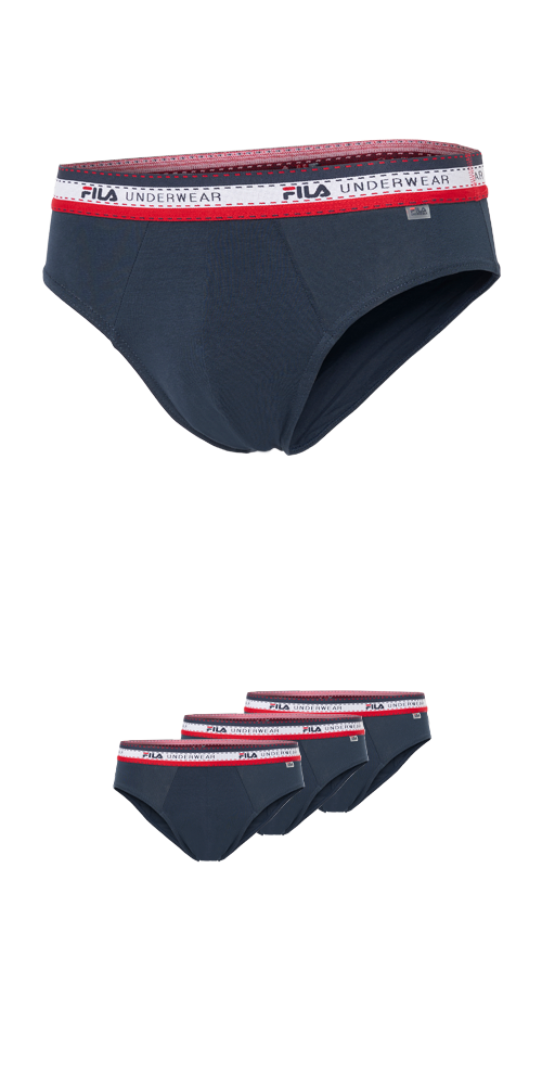 Slip FILA "MAN BRIEF", Herren, Gr. XXL, blau (navy), Obermaterial: 95% Baumwolle, 5% Elasthan, unifarben, körpernah, Unterhosen, mit feuchtigkeitsableitenden Eigenschaften Image
