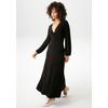 Maxikleid ANISTON CASUAL, Damen, Gr. 48, N-Gr, schwarz, Single Jersey, Obermaterial: 95% Polyester, 5% Elasthan, unifarben, leicht glänzend, feminin, figurbetont knöchelfrei, V-Ausschnitt, Langarm elastischer Bund mit Gummizug, Kleider, mit...